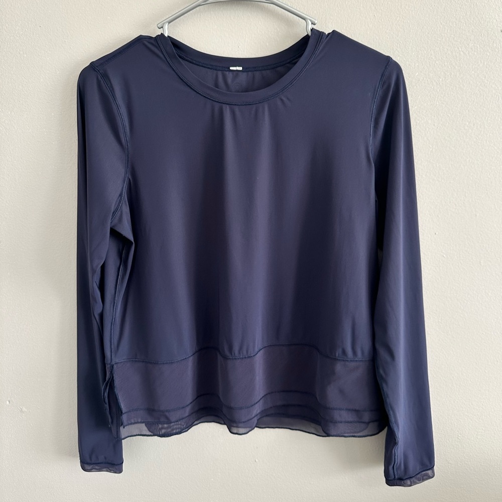 Lululemon Sole Training Long Sleeve Mesh Ruffle Top